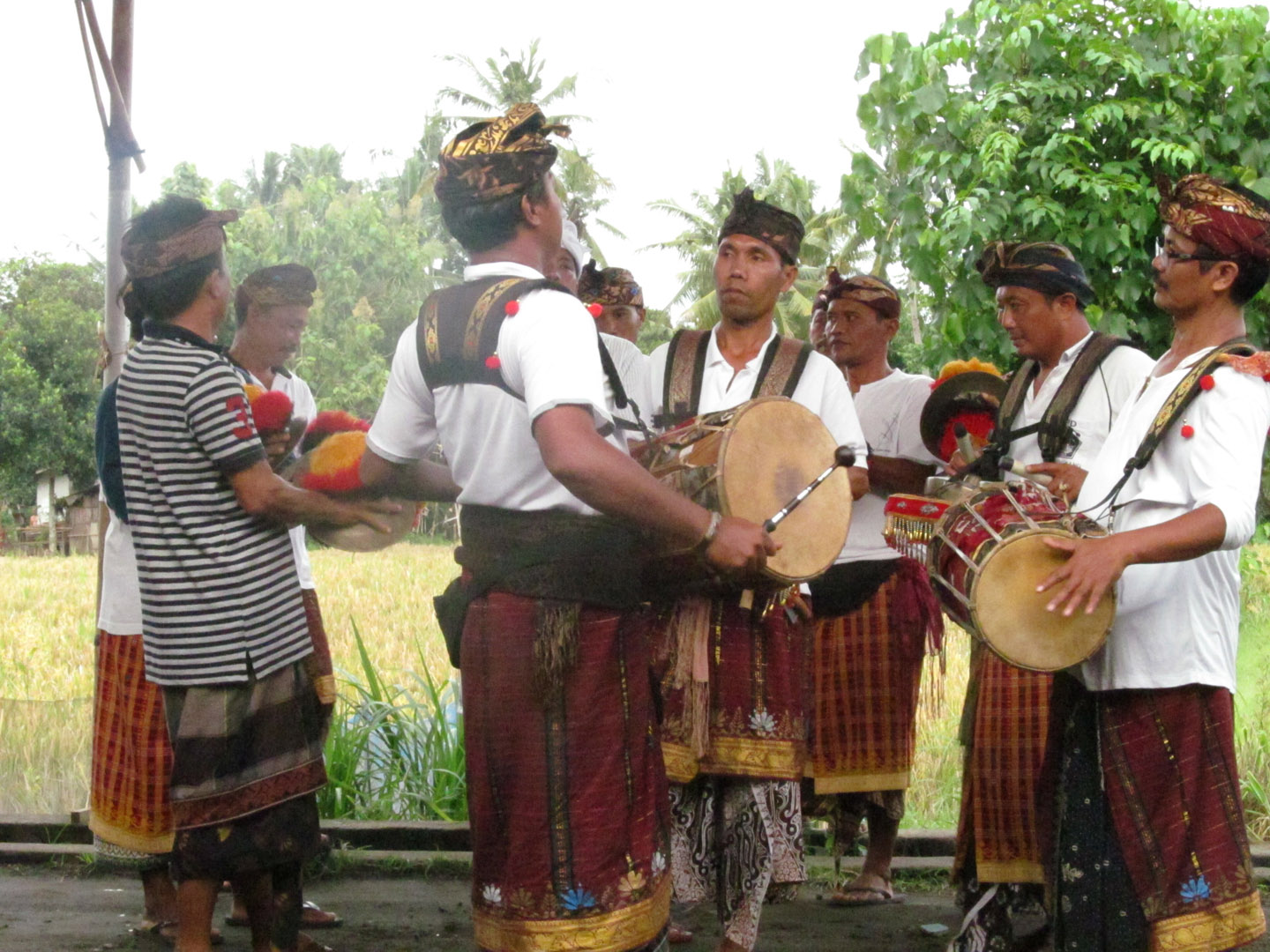 Musicians herald the beginning of the evening's events.