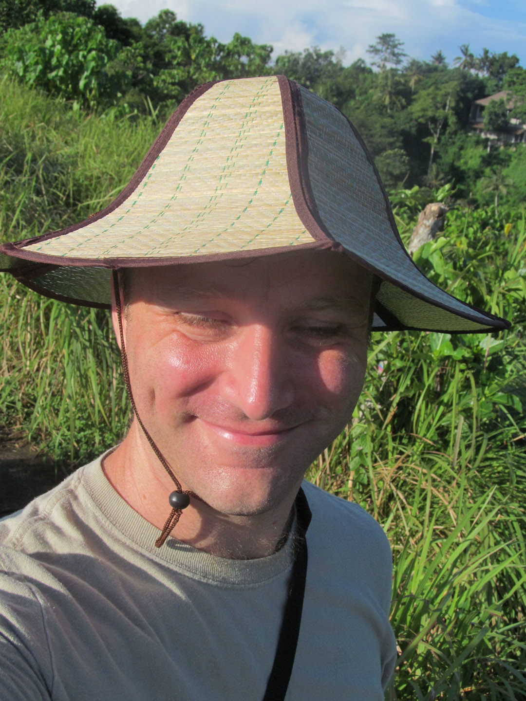 Fun hats make the world go round!  This one is an amazing find from Japan Town in San Francisco - it collapses to completely flat, and is (oddly) foil-lined.