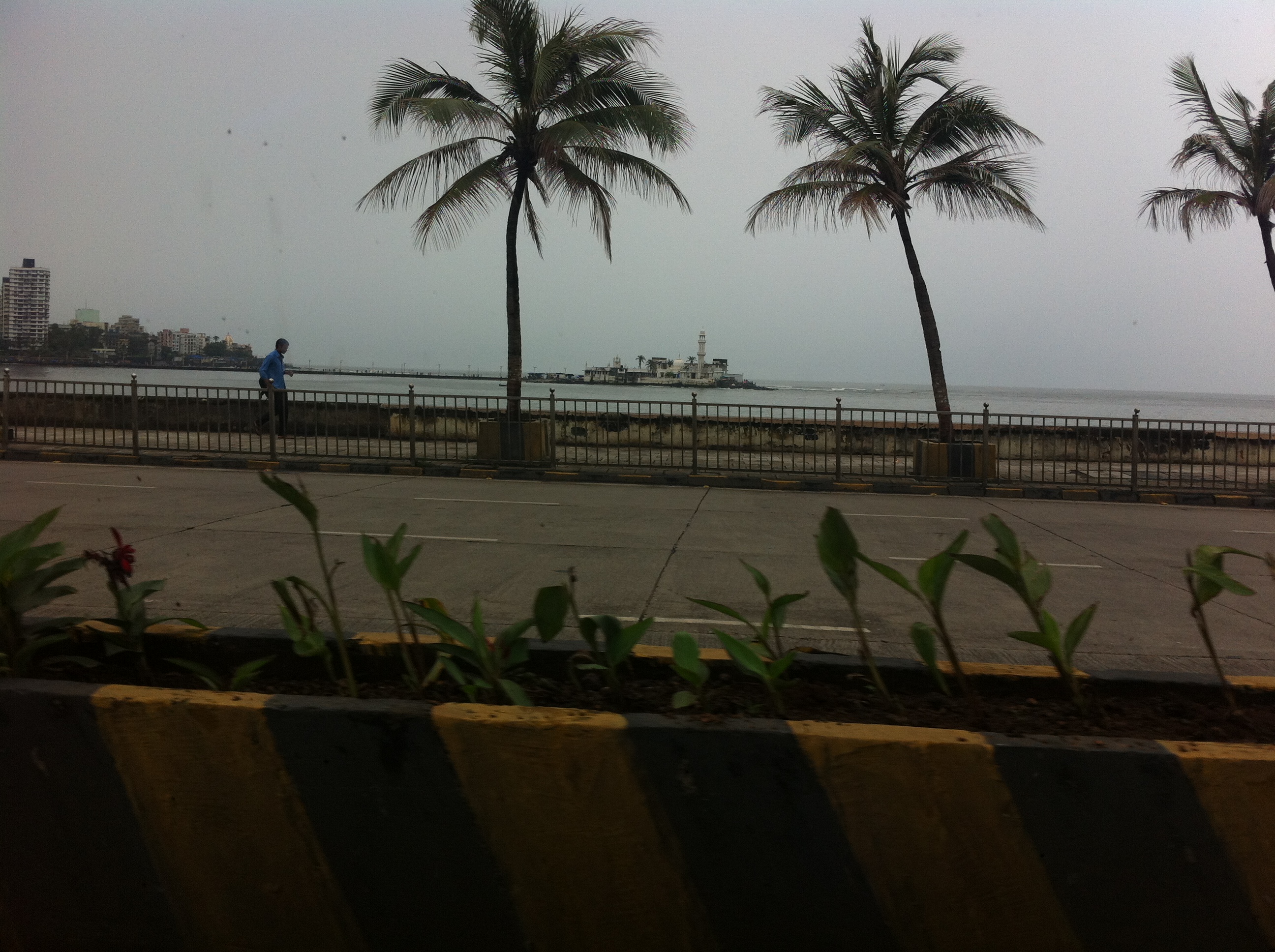 Haji Ali Dargh. This mosque is situated out in the water, and only accessible by foot path at low tide.