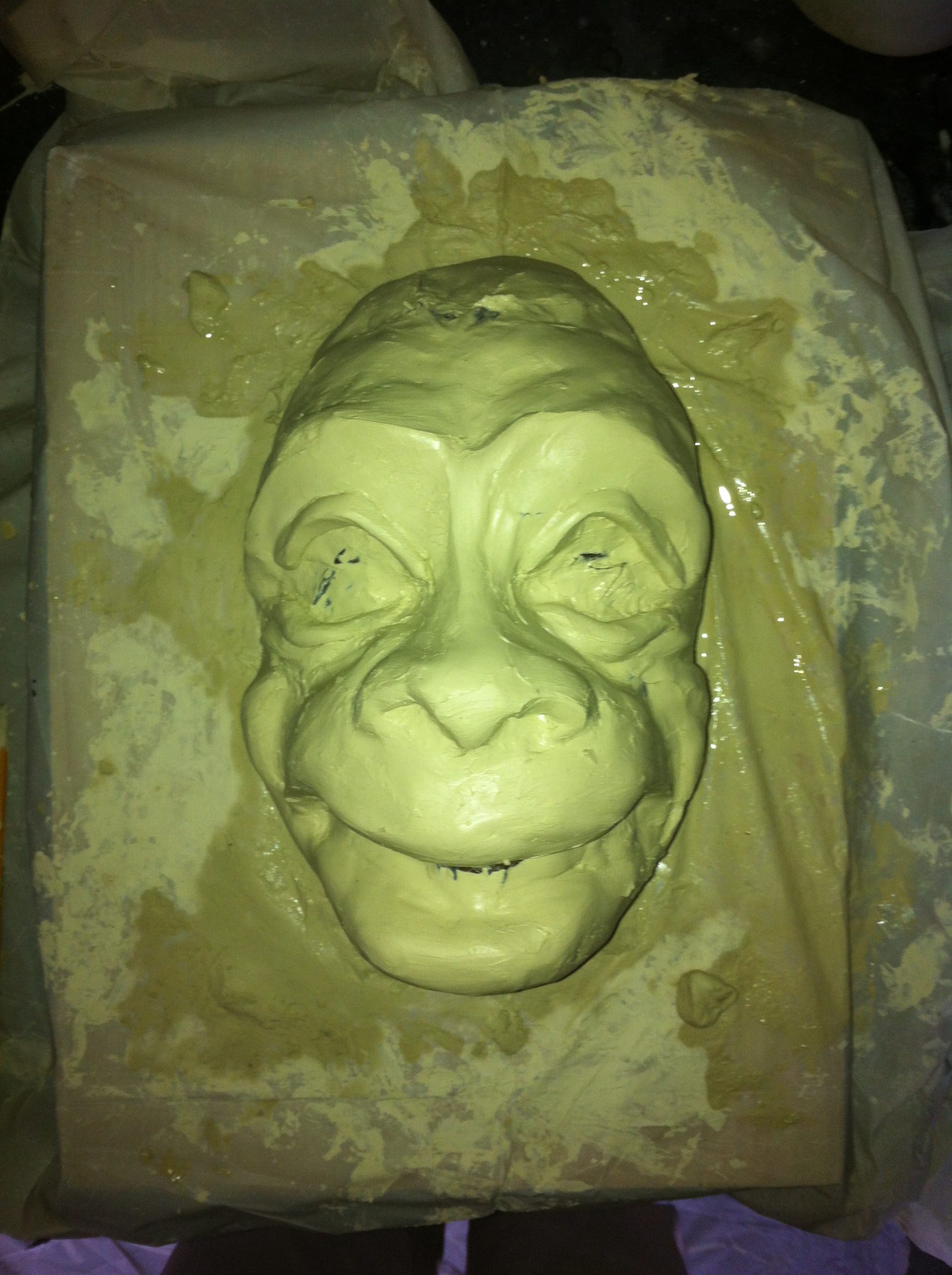 Draft version of our monkey! I will make a mold and cast 9 of them.