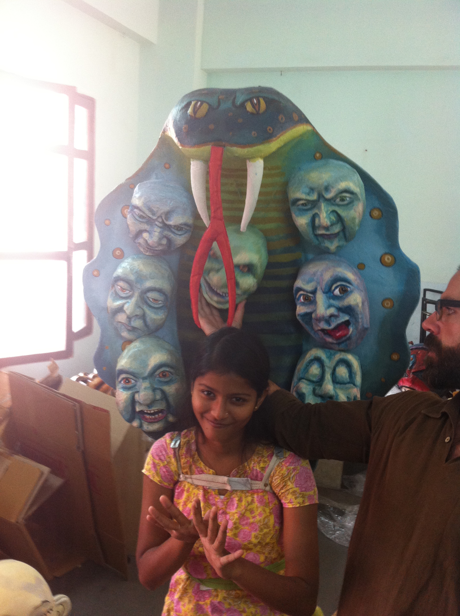 Priyanka surrounded by the sinful faces of the serpent Ska.