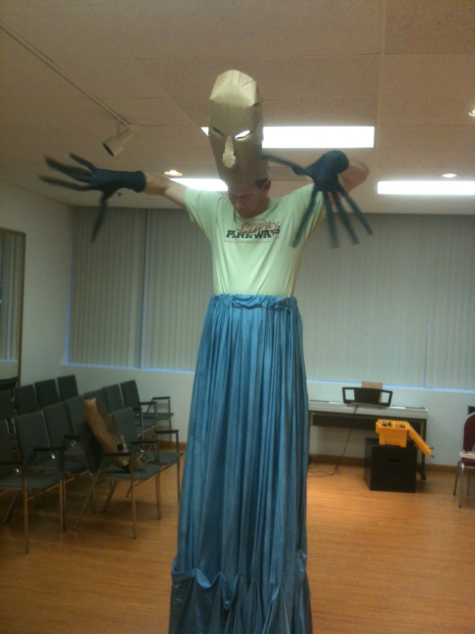Finding the movements of the Storm King with additional costume elements.
